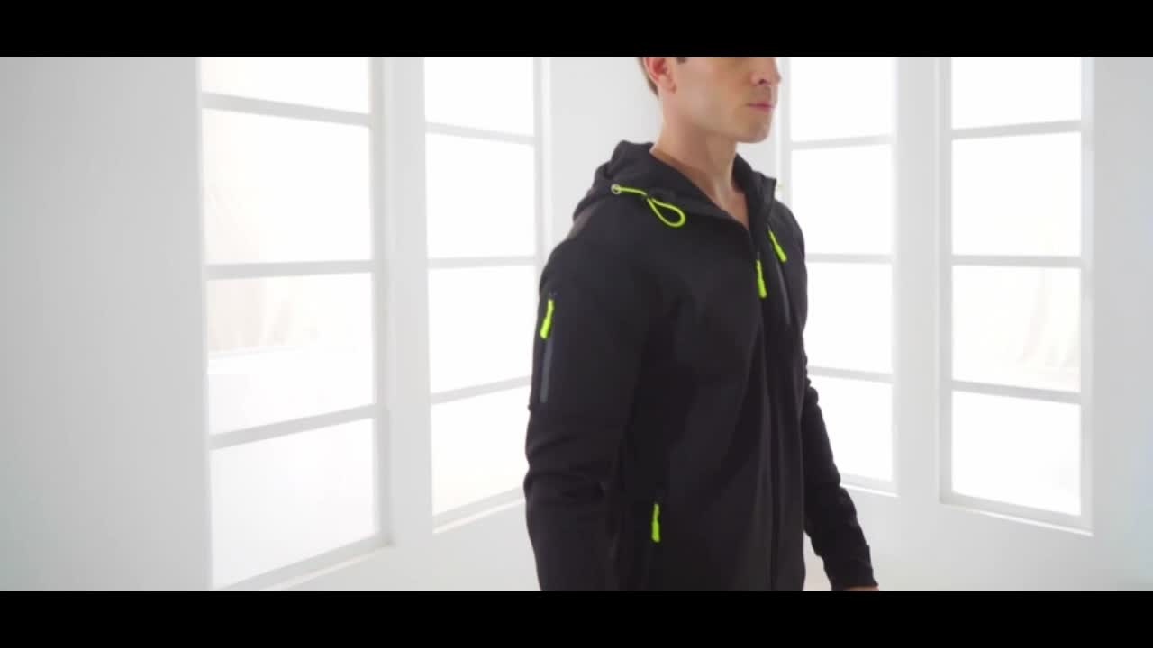 Men's Hooded Jacket - Active Hoodies with Zipper Pocket, Casual Long Sleeve Zip Up Design for Gym Sports and Spring Fall Seasons