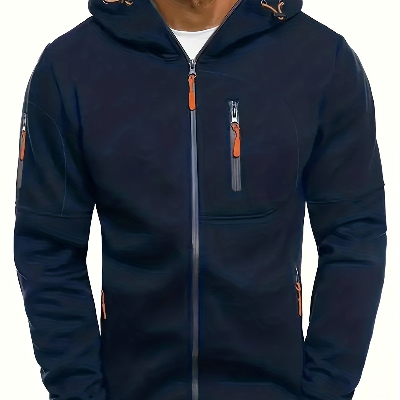 Men's Hooded Jacket - Active Hoodies with Zipper Pocket, Casual Long Sleeve Zip Up Design for Gym Sports and Spring Fall Seasons